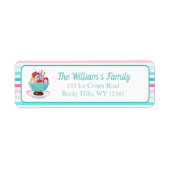 Waterverf Ice Cream Sundae met koekjes Etiket (Voorkant)