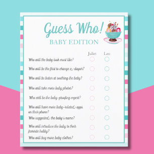 Waterverf Ice Cream Sundae Raad wie Baby Flyer