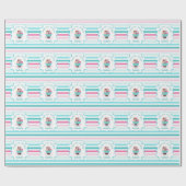 Waterverf Ice Cream Sundae Verjaardag Cadeaupapier (Vlak)