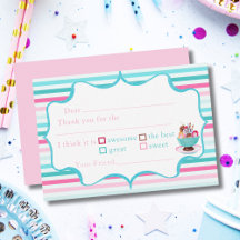 Waterverf Ice Cream Sundae Verjaardag Vul in Dank