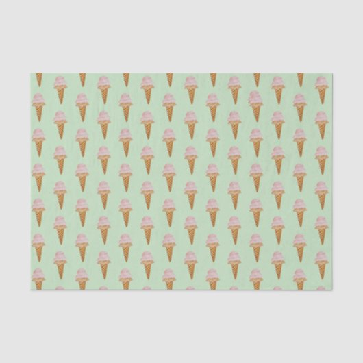 Waterverf Ice Cream Tissue Paper (mint green) Tissuepapier (Voorkant)