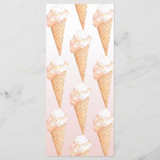 Waterverf Ice Cream Vrijgezellenfeest Menu (Achterkant)