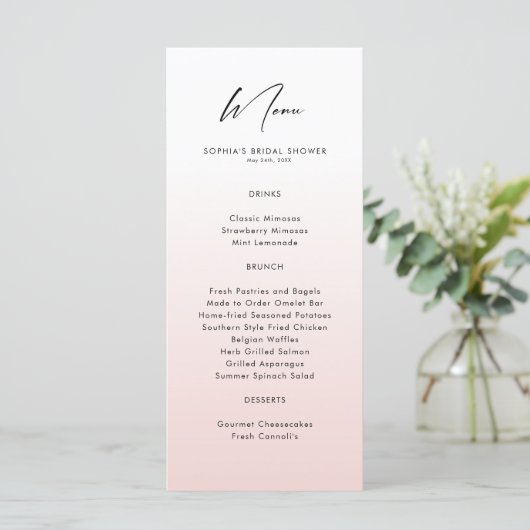 Waterverf Ice Cream Vrijgezellenfeest Menu (Staand voorkant)