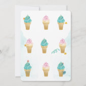 Waterverf Ice crème Bike Stars Birthday Kaart (Achterkant)