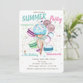 Waterverf Ice crème Macaroons Summer Birthday Kaart (Staand voorkant)