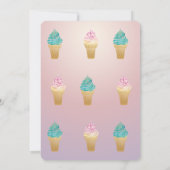 Waterverf Ice crème Stars Birthday Kaart (Achterkant)