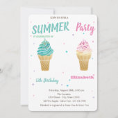 Waterverf Ice crème Stars Birthday Kaart (Voorkant)