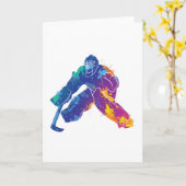 Waterverf Ice Hockey Goalie Kaart (Gele Bloem)