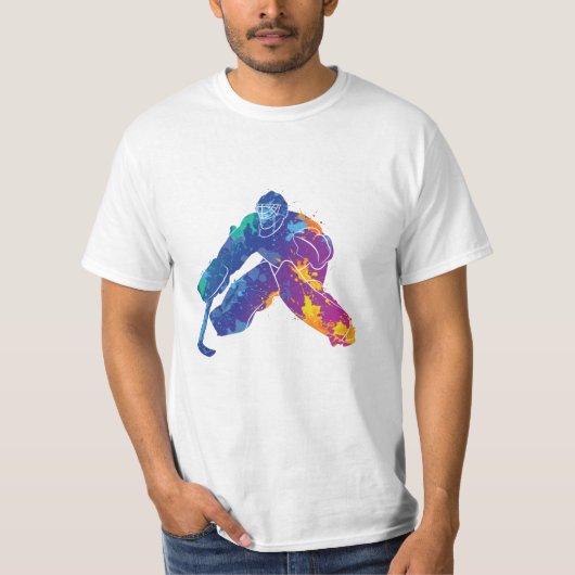 Waterverf Ice Hockey Goalie T-shirt (Voorkant)