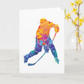 Waterverf Ice Hockey Kaart (Gele Bloem)