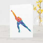 Waterverf Ice Schaats Kaart (Gele Bloem)