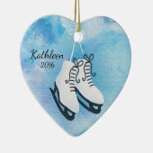 Waterverf Ice-Schaatsen - Gepersonaliseerd kerstfe Keramisch Ornament (Rechts)