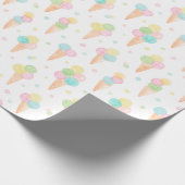Waterverf Icecream kegels in pastelkleuren Cadeaupapier (Hoek)