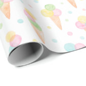 Waterverf Icecream kegels in pastelkleuren Cadeaupapier (Rol Hoek)