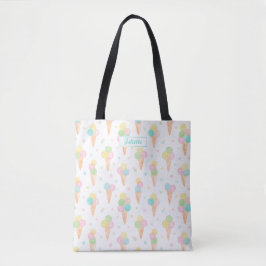 Waterverf Icecream kegels in pastelkleuren Tote Bag