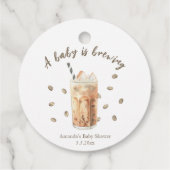 Waterverf Iced Coffee Brewing Baby shower Bedankjes Labels (Achterkant)