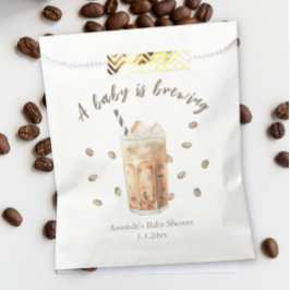 Waterverf Iced Coffee Brewing Baby shower Bedankzakje