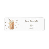 Waterverf Iced Coffee Brewing Baby shower Etiket (Voorkant)