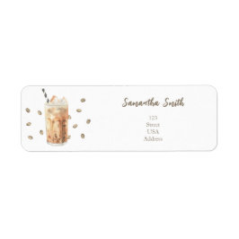 Waterverf Iced Coffee Brewing Baby shower Etiket