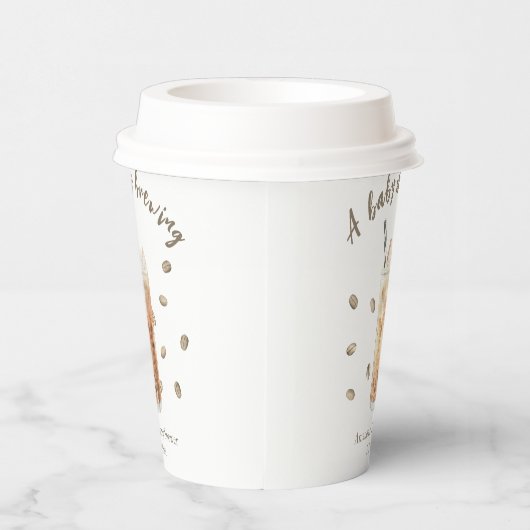 Waterverf Iced Coffee Brewing Baby shower Papieren Bekers (Rechts)