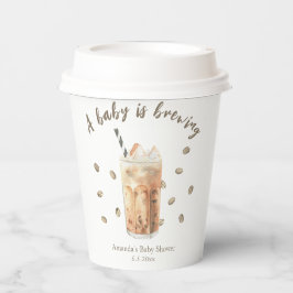Waterverf Iced Coffee Brewing Baby shower Papieren Bekers