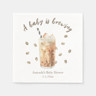 Waterverf Iced Coffee Brewing Baby shower Servet
