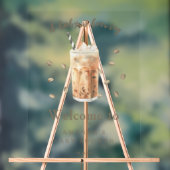 Waterverf Iced Coffee Frappe Baby shower Acryl Bord (Neutraal)