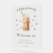 Waterverf Iced Coffee Frappe Baby shower Acryl Bord (Hoek)