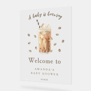 Waterverf Iced Coffee Frappe Baby Shower Acryl Bord