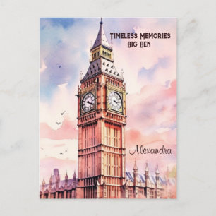 Waterverf Iconische Landmark City Londen Big Ben Briefkaart