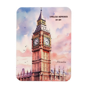 Waterverf Iconische Landmark City Londen Big Ben Magneet
