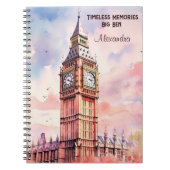 Waterverf Iconische Landmark City Londen Big Ben Notitieboek (Voorkant)