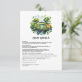 Waterverf Ierland Bruiloft Gast Details Informatiekaartje (Staand voorkant)