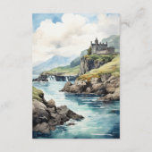 Waterverf Ierland Bruiloft Gast Details Informatiekaartje (Achterkant)