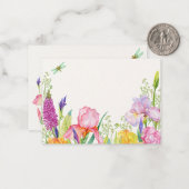 Waterverf Iers Bloemen Notitiekaartje (Voorkant / Achterkant in situ)