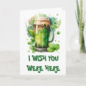 Waterverf Iers Groen Bier St Patricks Day Kaart (Voorkant)