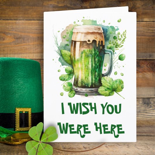 Waterverf Iers Groen Bier St Patricks Day Kaart