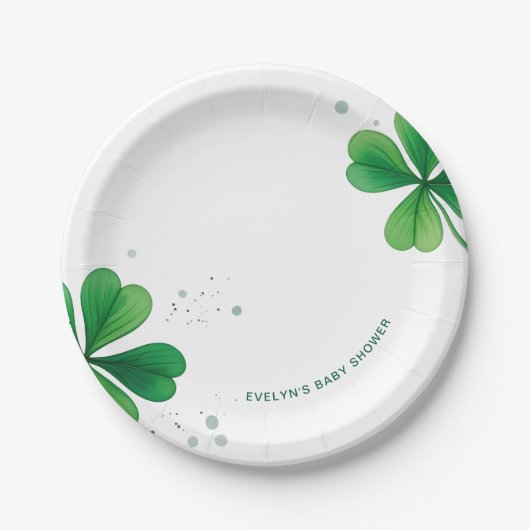 Waterverf Iers St. Patrick's Day Baby shower Papieren Bordje (Voorkant)