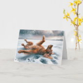 Waterverf Ierse setter voor verjaardag Kaart (Gele Bloem)