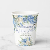 Waterverf Iets Blauw Bloemen Vrijgezellenfeest Papieren Bekers (Achterkant)