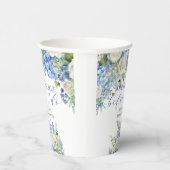 Waterverf Iets Blauw Bloemen Vrijgezellenfeest Papieren Bekers (Rechts)