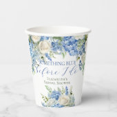 Waterverf Iets Blauw Bloemen Vrijgezellenfeest Papieren Bekers (Voorkant)