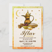 Waterverf iftar feestuitnodiging kaart (Voorkant)