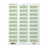 Waterverf Ijs Adresetiketten (mint groen) Etiket (Full Sheet)