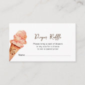 Waterverf IJs Baby shower Luier Raffle Informatiekaartje (Voorkant)