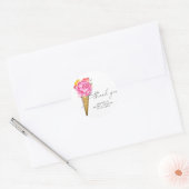Waterverf ijs - dank je bruidsdouche ronde sticker (Envelop)