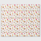 Waterverf Ijs & IJslolly's Popcorn Cadeaupapier (Vlak)