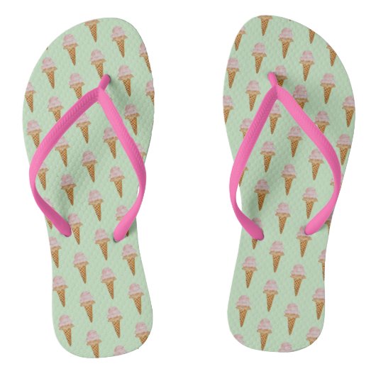 Waterverf Ijs Teenslippers (mint groen) (Voetbed)