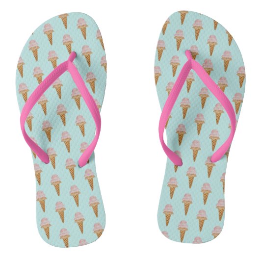 Waterverf Ijs Teenslippers (turkoois) (Voetbed)