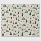 Waterverf IJsbeer & Dennenboom Cadeaupapier (Vlak)